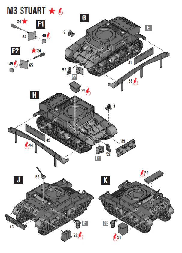 Bolt Action | USA M3 Stuart Light Tank | 28mm Plastic Vehicle