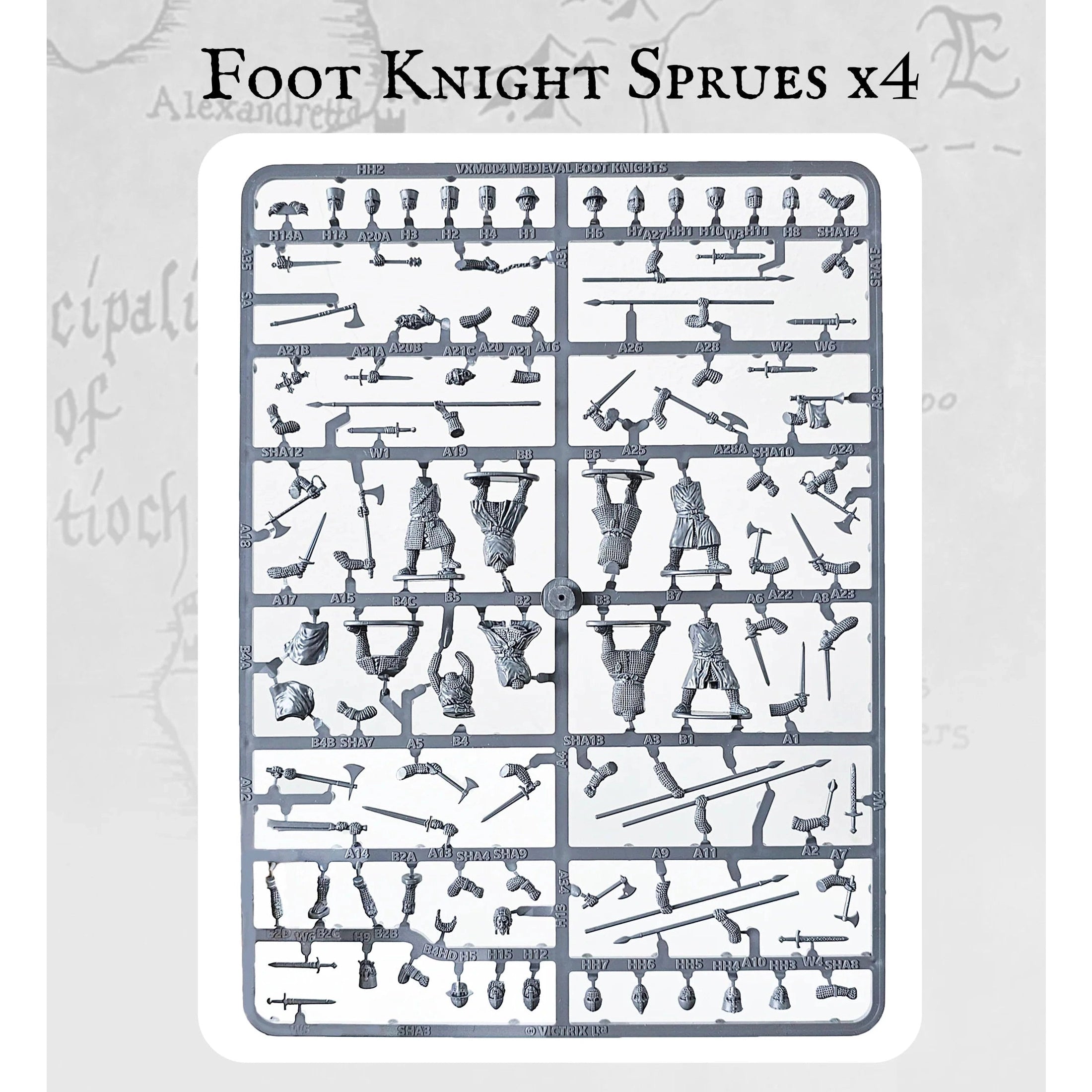 Medieval Foot Knights 32 Figs | 28mm Plastic Unit