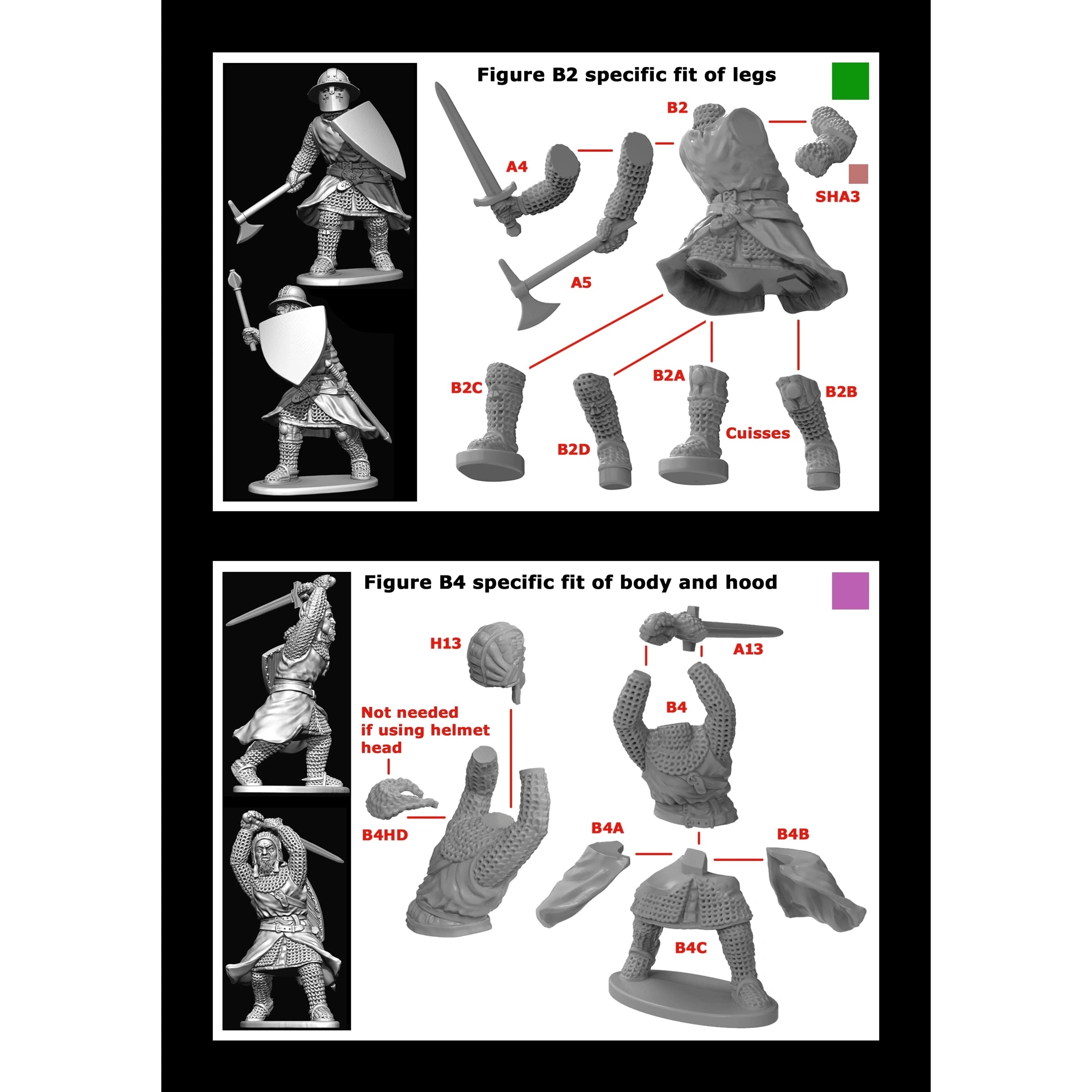 Medieval Foot Knights 32 Figs | 28mm Plastic Unit