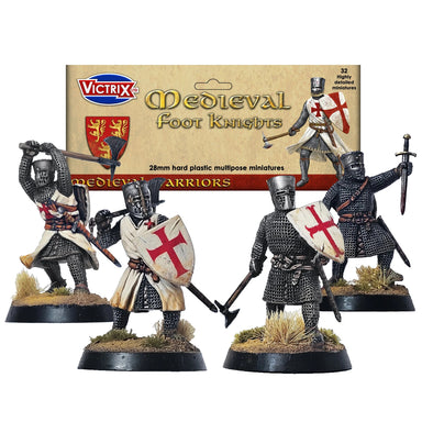 Medieval Foot Knights 32 Figs | 28mm Plastic Unit