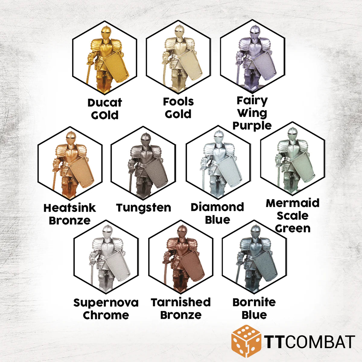 TTCombat | Metallic Paint Set | 17ml Paint Set | TTCombat | Miniature Kingdoms