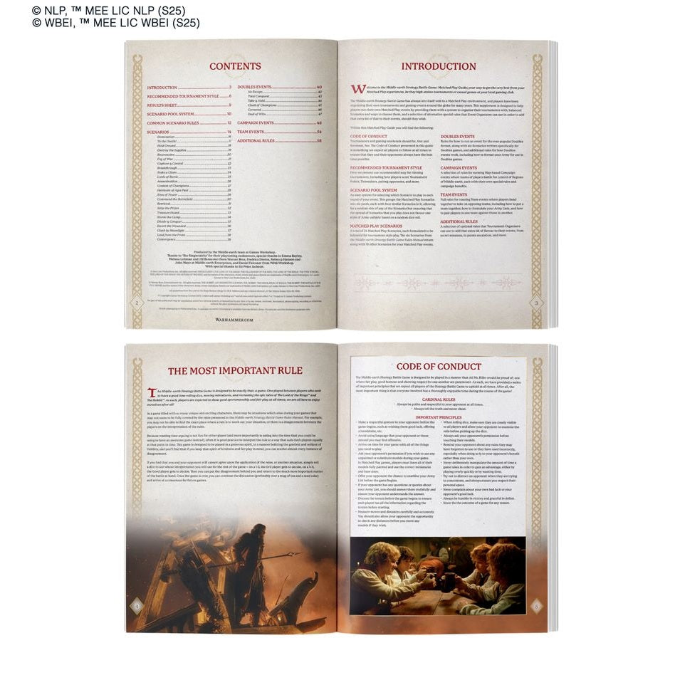 Middle Earth Strategy Battle Game | Matched Play Guide | Softback Sourcebook