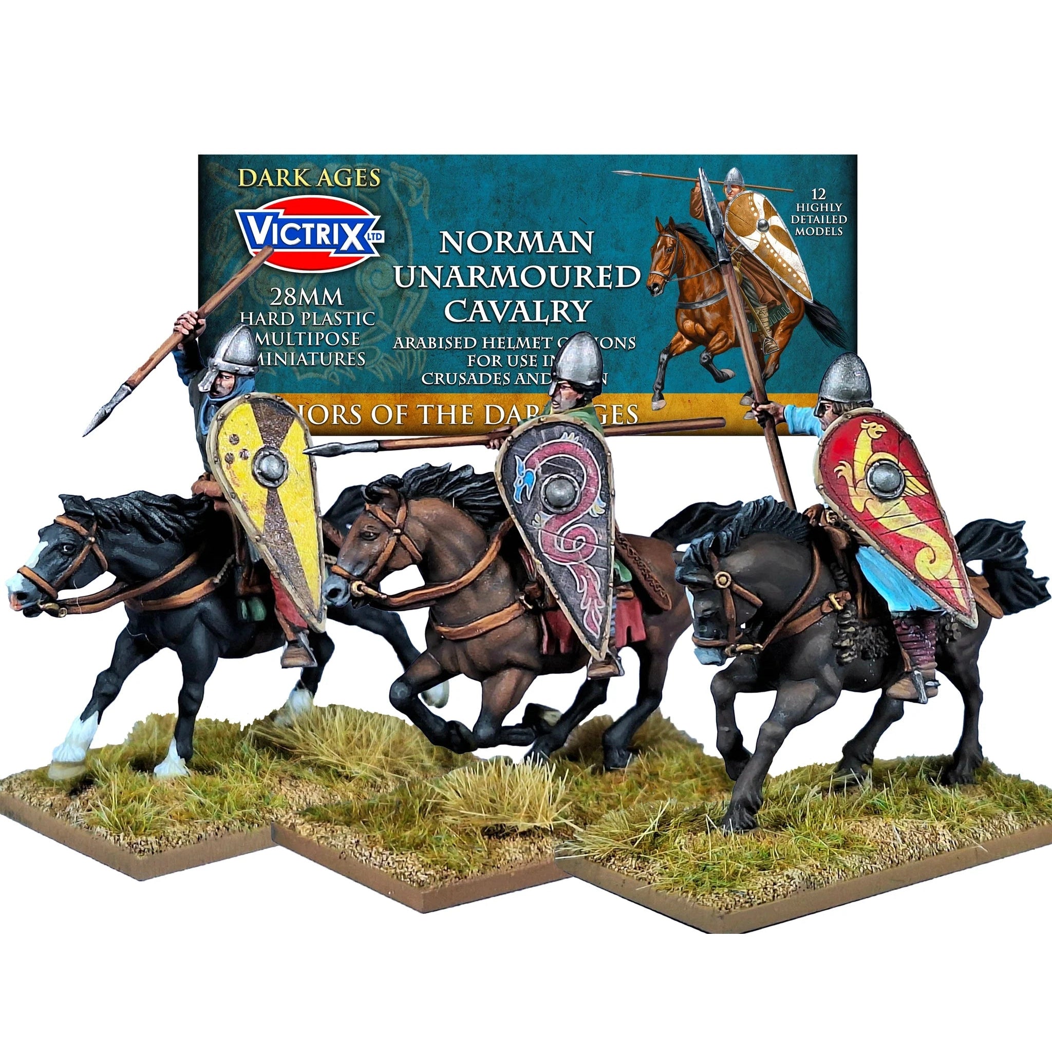 Victrix | Dark Ages Norman Unarmoured Cavalry | 28mm Plastic Unit | North Star Games | Miniature Kingdoms