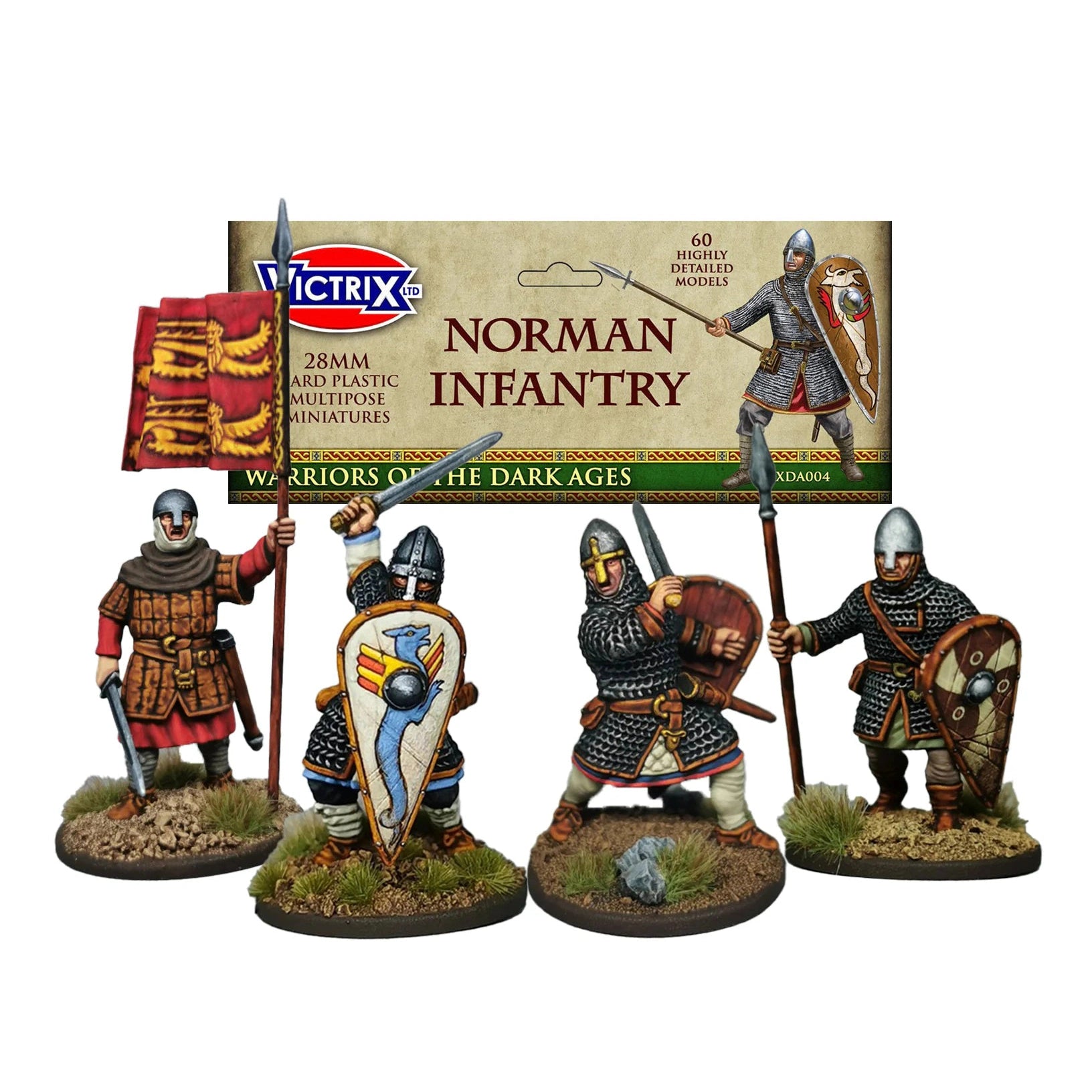 Victrix | Dark Ages Norman Infantry Sixty Model Pack | 28mm Plastic Unit | North Star Games | Miniature Kingdoms