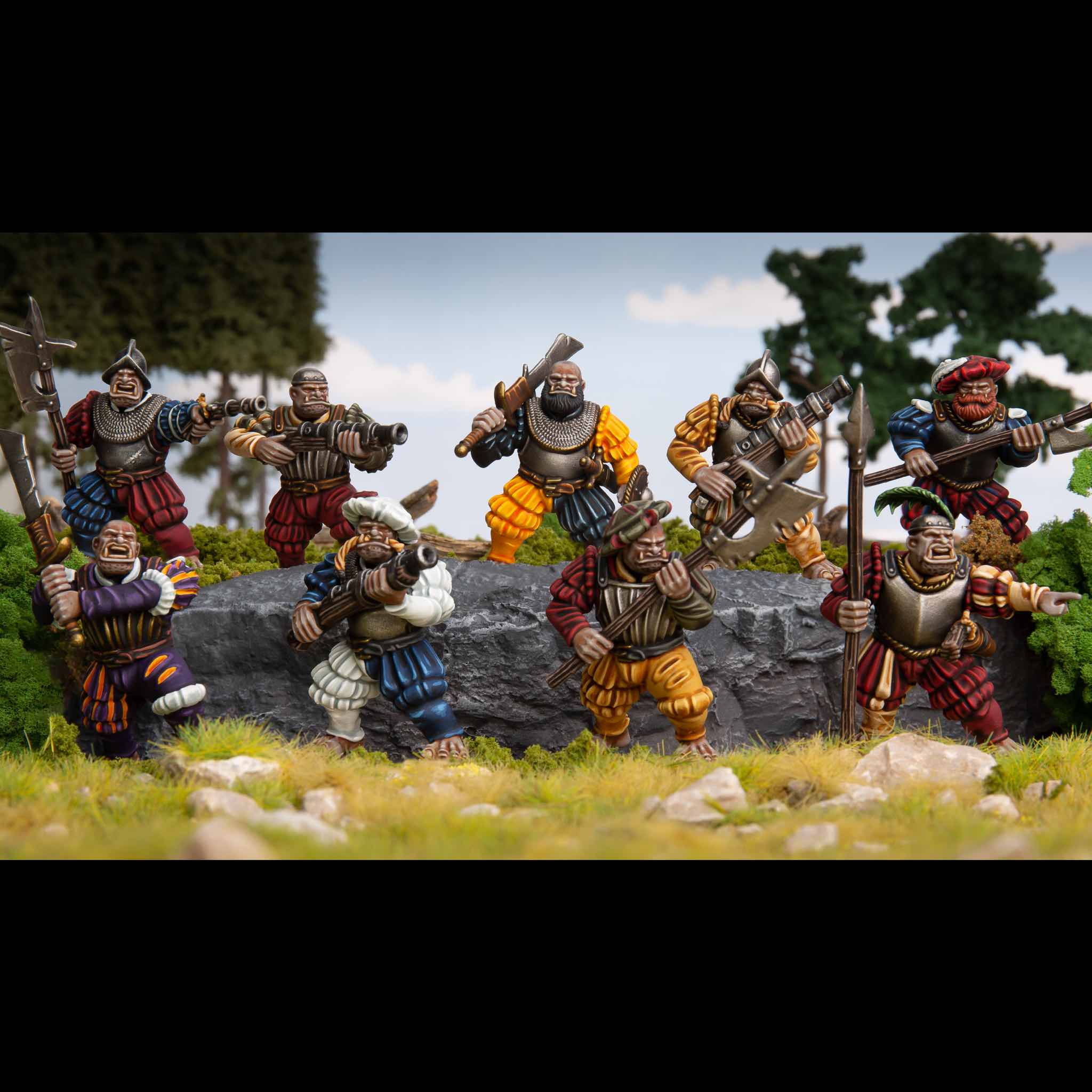 Classic Fantasy | Landsknecht Ogres | Plastic Unit | Wargames Atlantic | Miniature Kingdoms