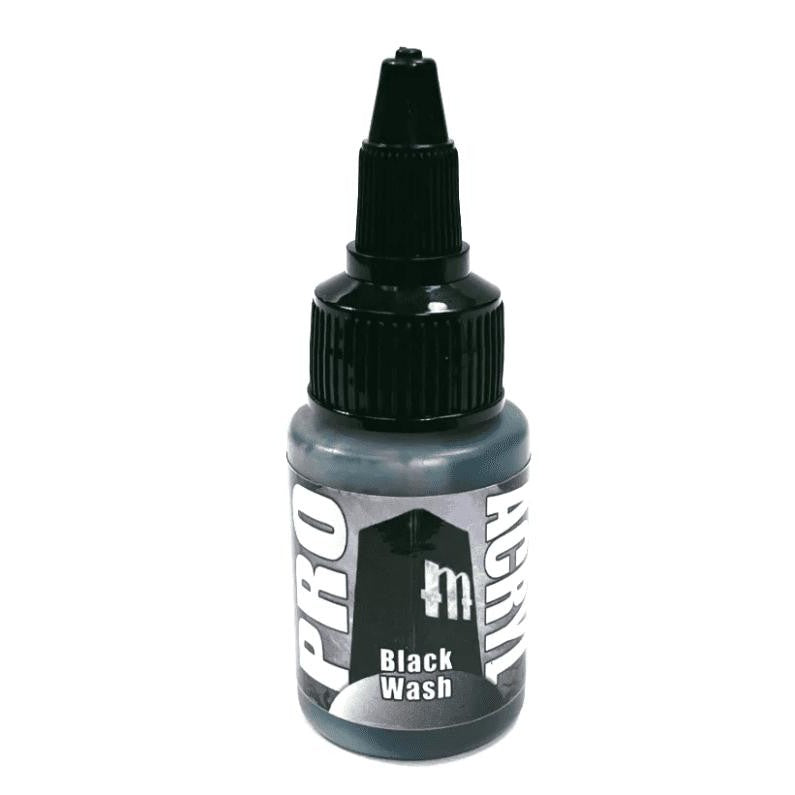 Pro Acryl | Black Wash | 22ml Individual Paint | Element Games | Miniature Kingdoms