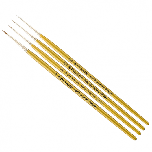 Pro Arte | All Media Micro Detail Brush Set | 8 Brush Set Blue & Gold Handles