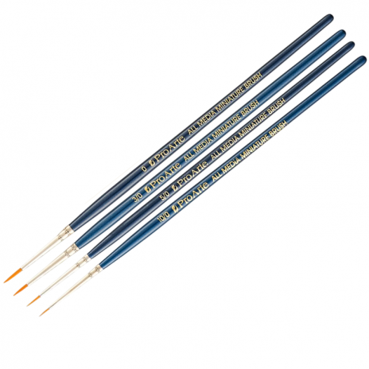 Pro Arte | All Media Micro Detail Brush Set | 8 Brush Set Blue & Gold Handles