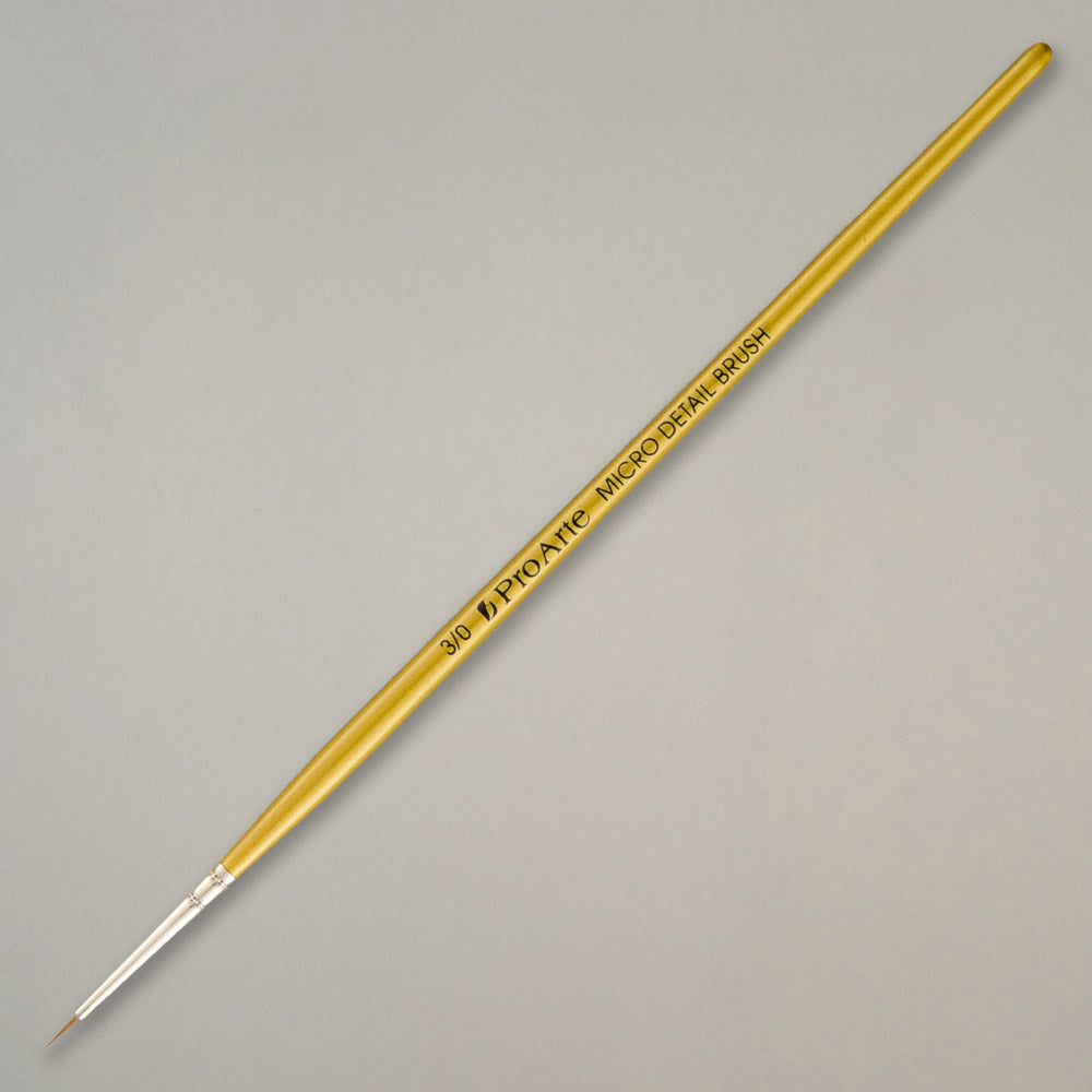 Pro Arte | Micro Detail | Size 3/0 Miniature Brush Gold handle