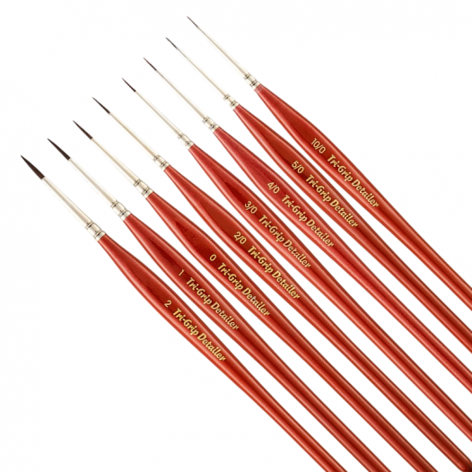 Pro Arte | Tri-Grip Brushes Set | 8 Brush Set Red Handles