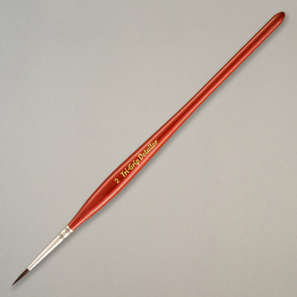 Pro Arte | Tri-Grip Detailer Size 2 Miniature Brush Red handle | Paint Brush