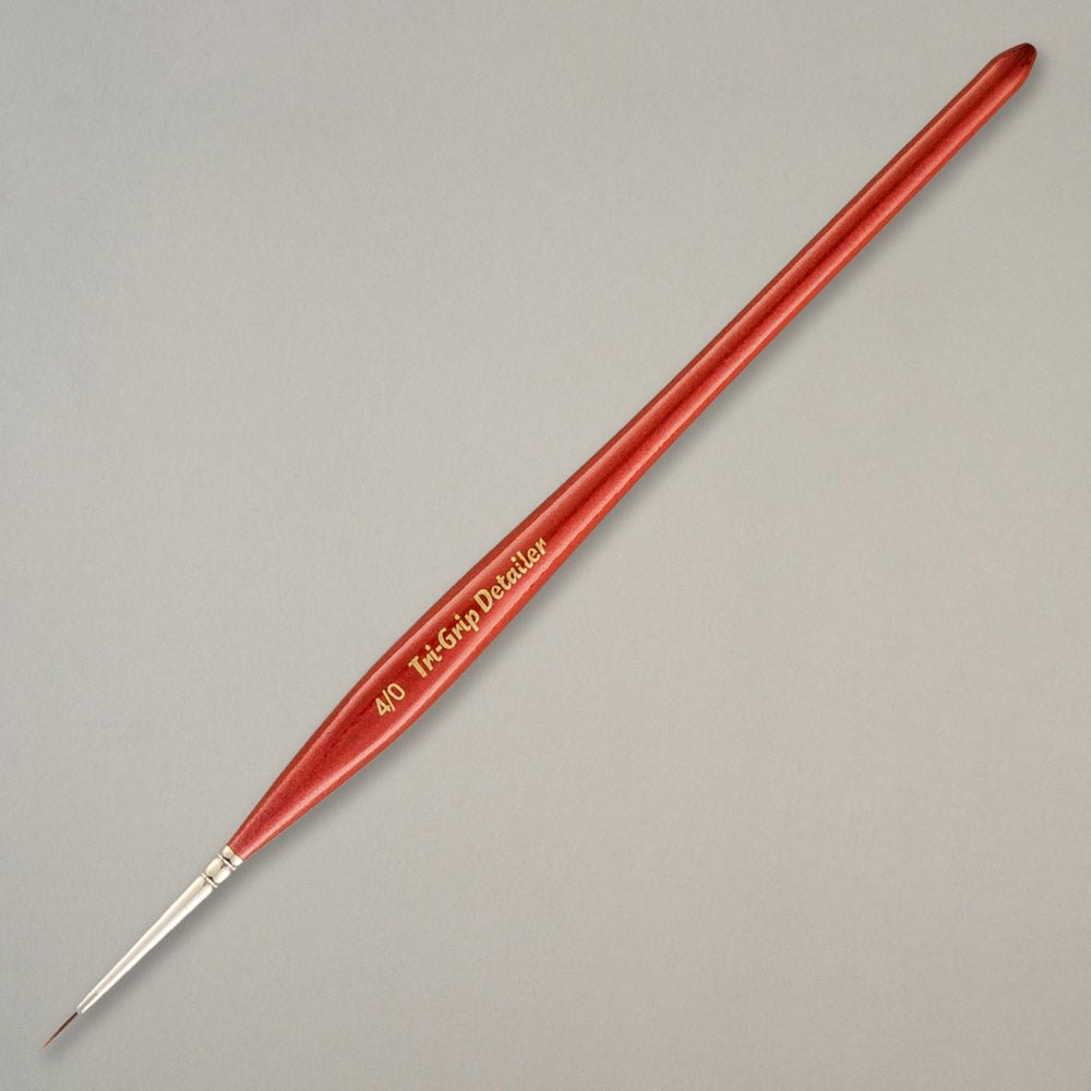Pro Arte | Tri-Grip Detailer | Size 4/0 Miniature Brush Red handle | Paint Brush