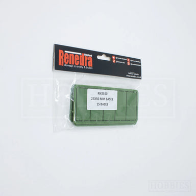 Renedra | Bases | 25mm x 50mm Rectangle Bases | Hard Plastic Bases