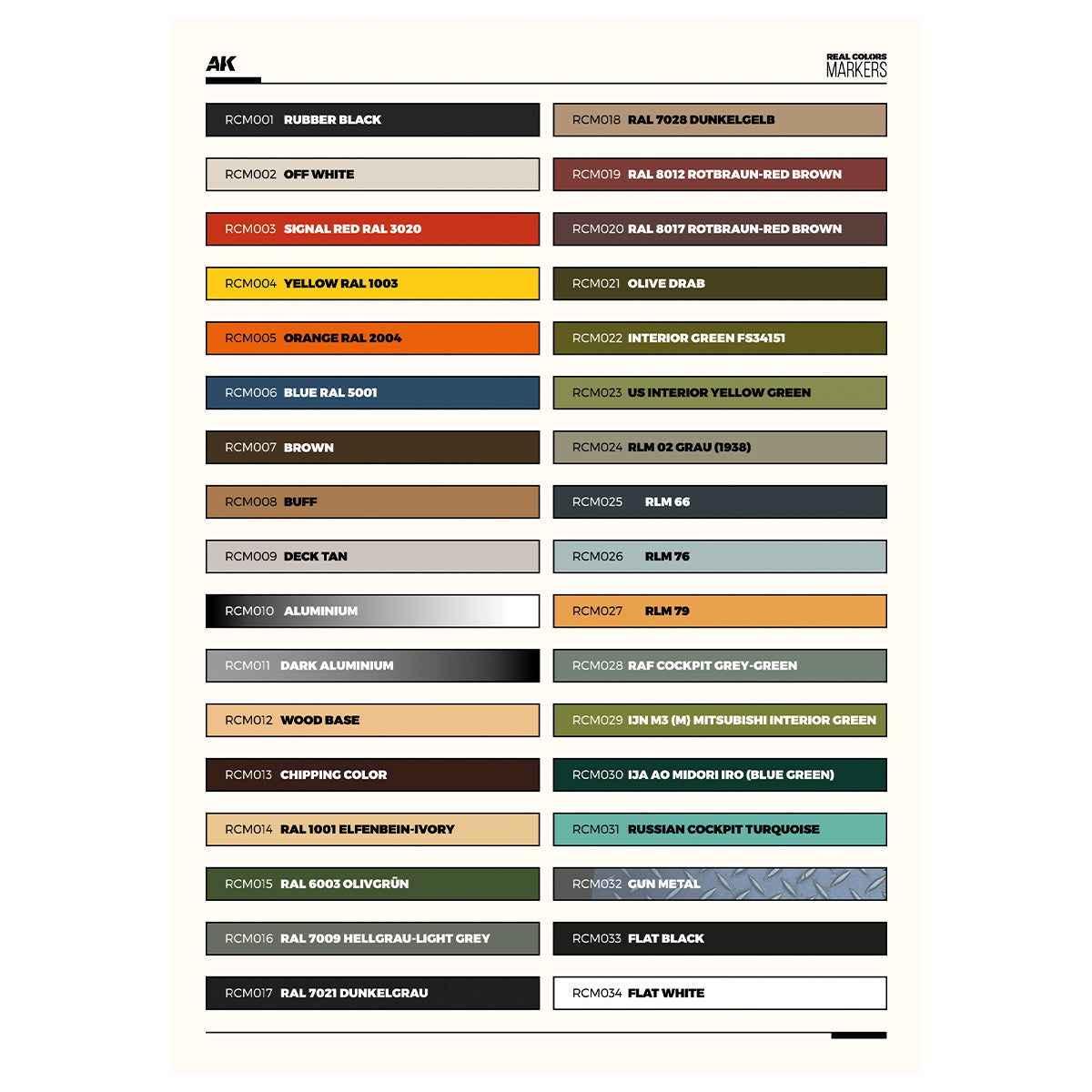 Real Color | Acrylic Real Colors Markers | 34 x Marker Boxed Set