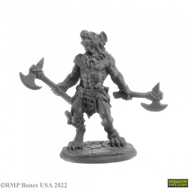 Reaper | Blackmane Gnoll Ravager Reaper Bones USA | 28mm Plastic Blister Pack 07059