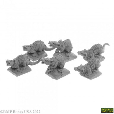 Reaper | Giant Tomb Rats Dungeon Dwellers | 28mm Plastic Blister Pack 07031
