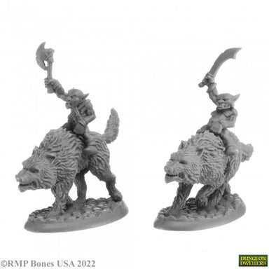 Reaper | Goblin Wolf Riders Dungeon Dwellers | 28mm Plastic Blister Pack 07041