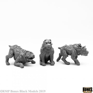Reaper | Hell hounds Reaper Bones Black | 28mm Plastic Blister Pack 44100