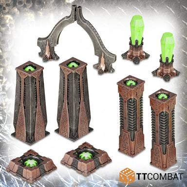 Tabletop Scenics | Sci-Fi Gothic Tomb World Monuments | 28mm Resin Blister Pack | TTCombat | Miniature Kingdoms