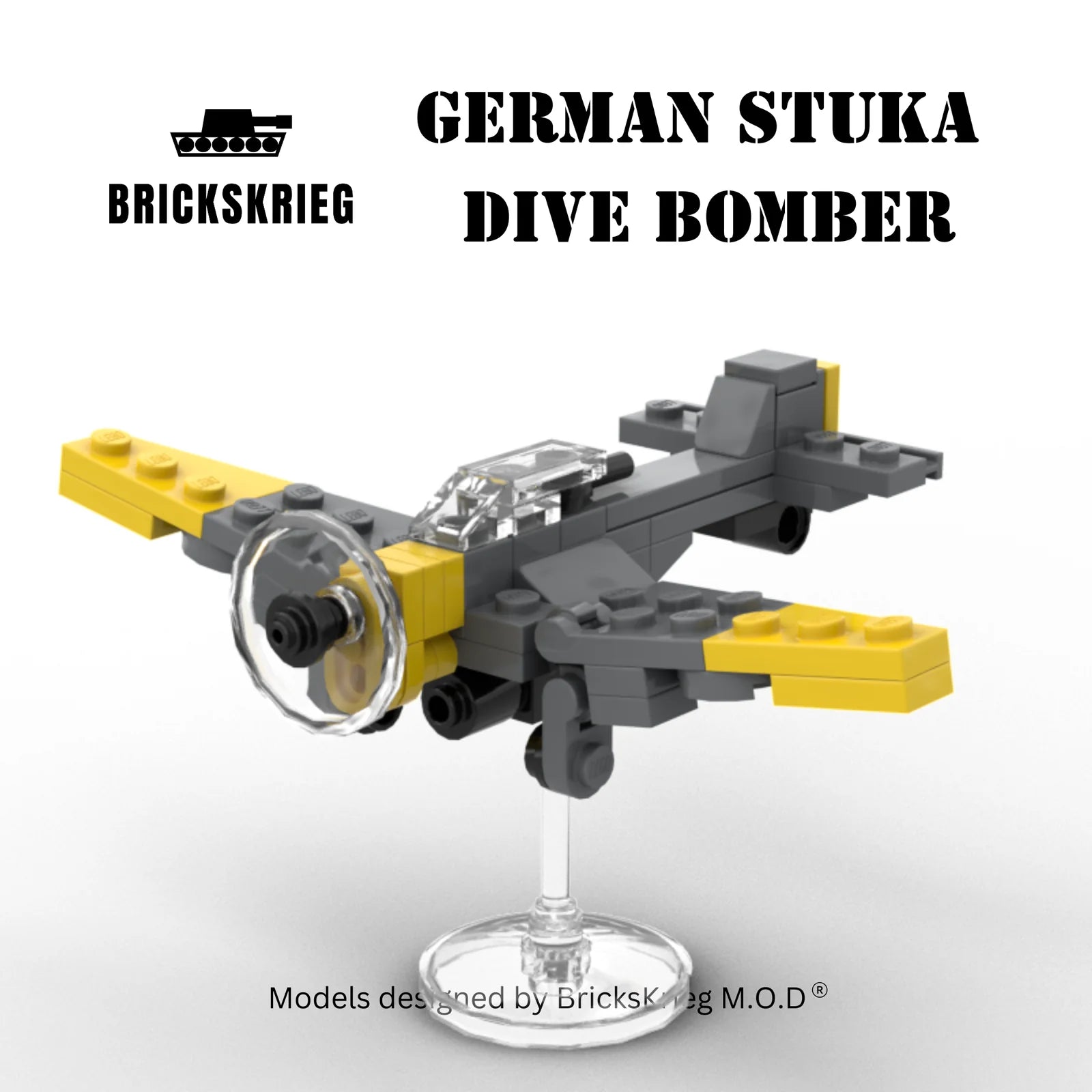 Brickskrieg | German | Stuka Dive Bomber | 1/100 Scale Blocks Model
