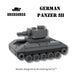 Brickskrieg | German | Panzer III Tank | 1/100 Scale Blocks Model