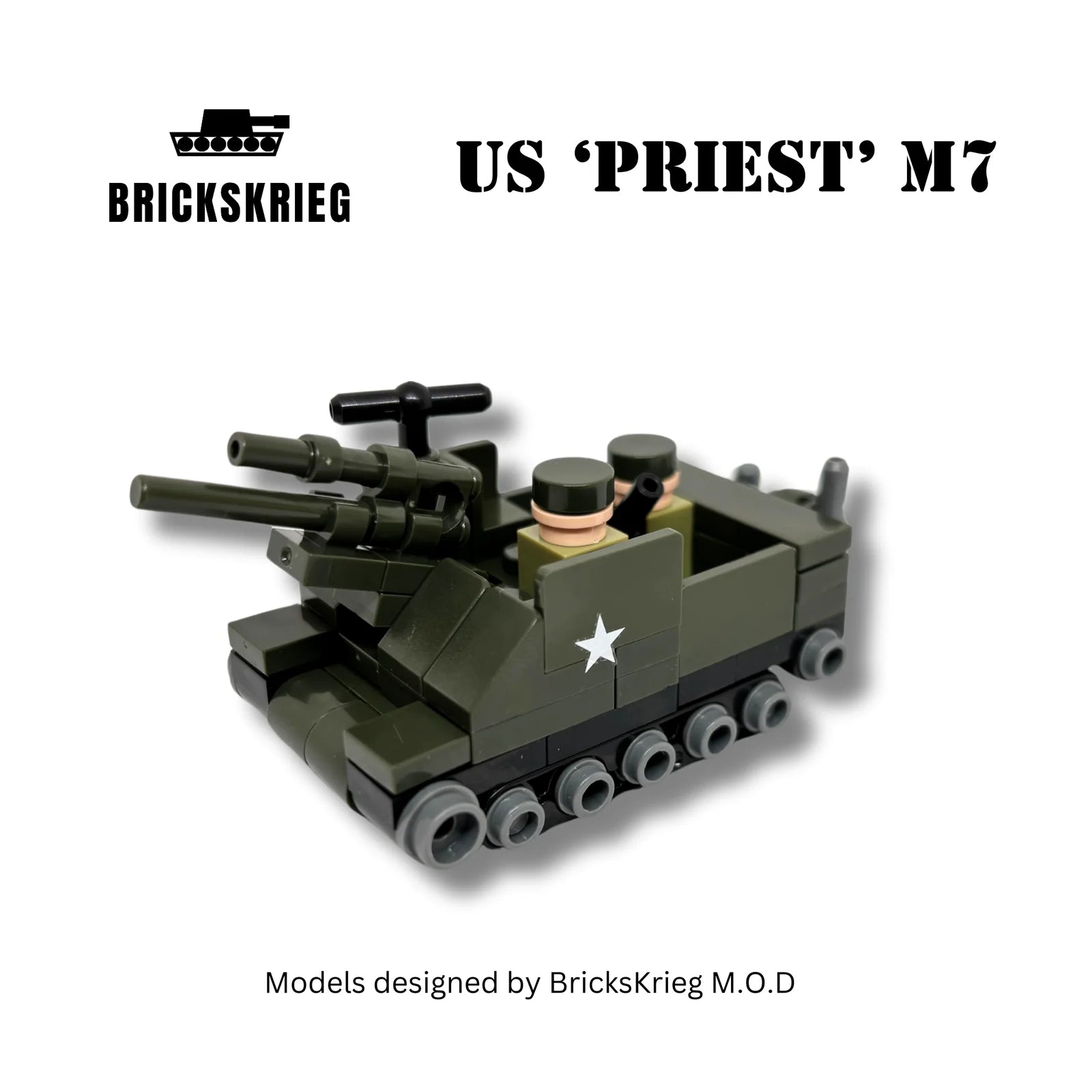 Brickskrieg | US | Preist M7 Tank | 1/100 Scale Blocks Model