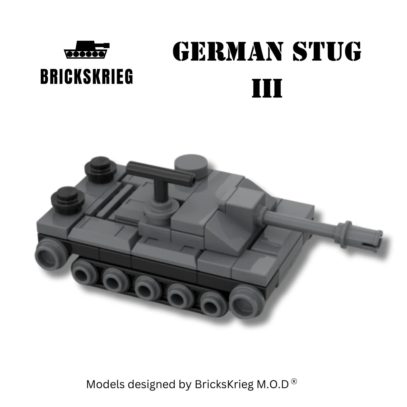 Brickskrieg | German | Stug III Tank | 1/100 Scale Blocks Model