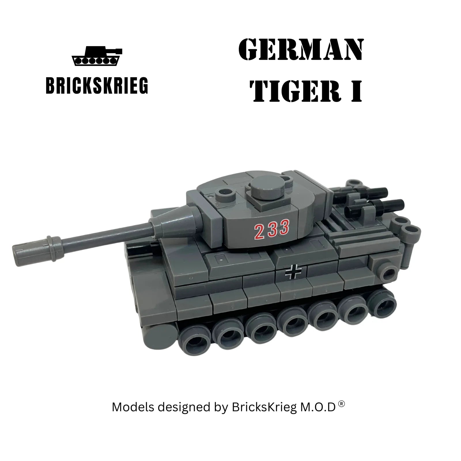 Brickskrieg | German | Tiger Tank | 1/100 Scale Blocks Model