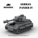 Brickskrieg | German | Panzer IV Tank | 1/100 Scale Blocks Model