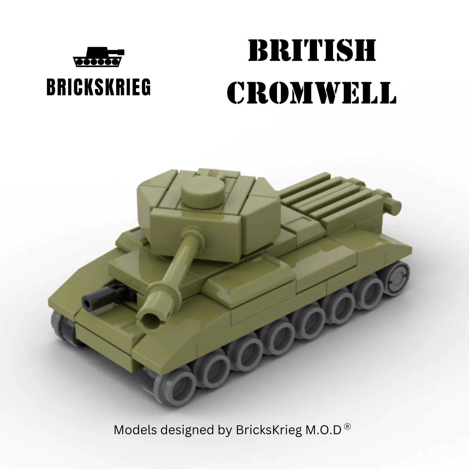 Brickskrieg | British | Cromwell Tank | 1/100 Scale Blocks Model