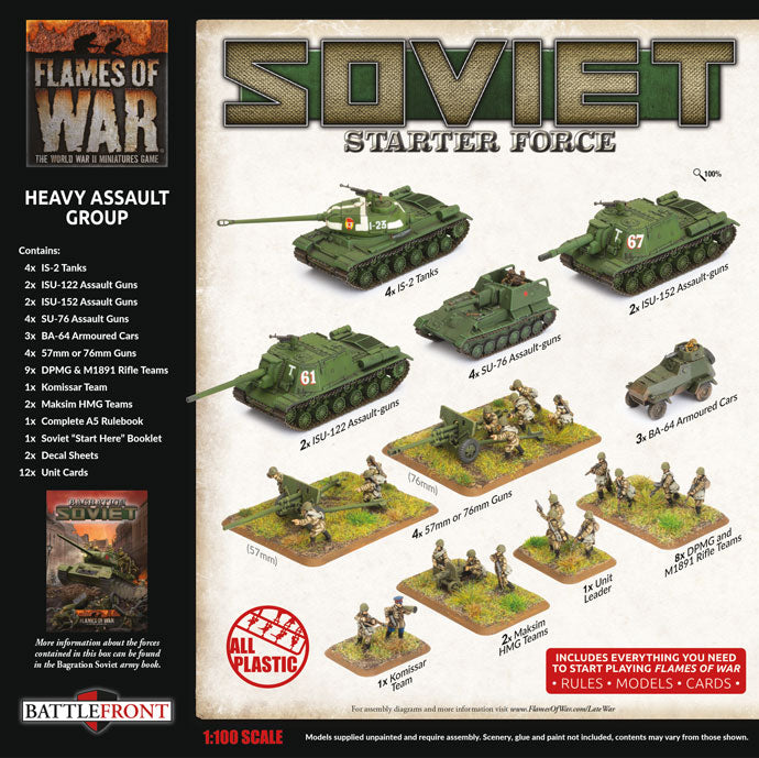 Flames of War | Soviet | Soviet LW 'Heavy Assault Group' Army | 15mm Plastic Starter | Battlefront | Miniature Kingdoms