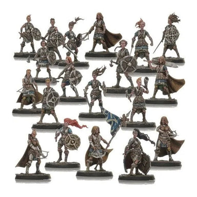 Shieldwolf Miniatures | Fantasy Shield Maiden Infantry / Rangers | 28mm Plastic Unit | North Star Games | Miniature Kingdoms