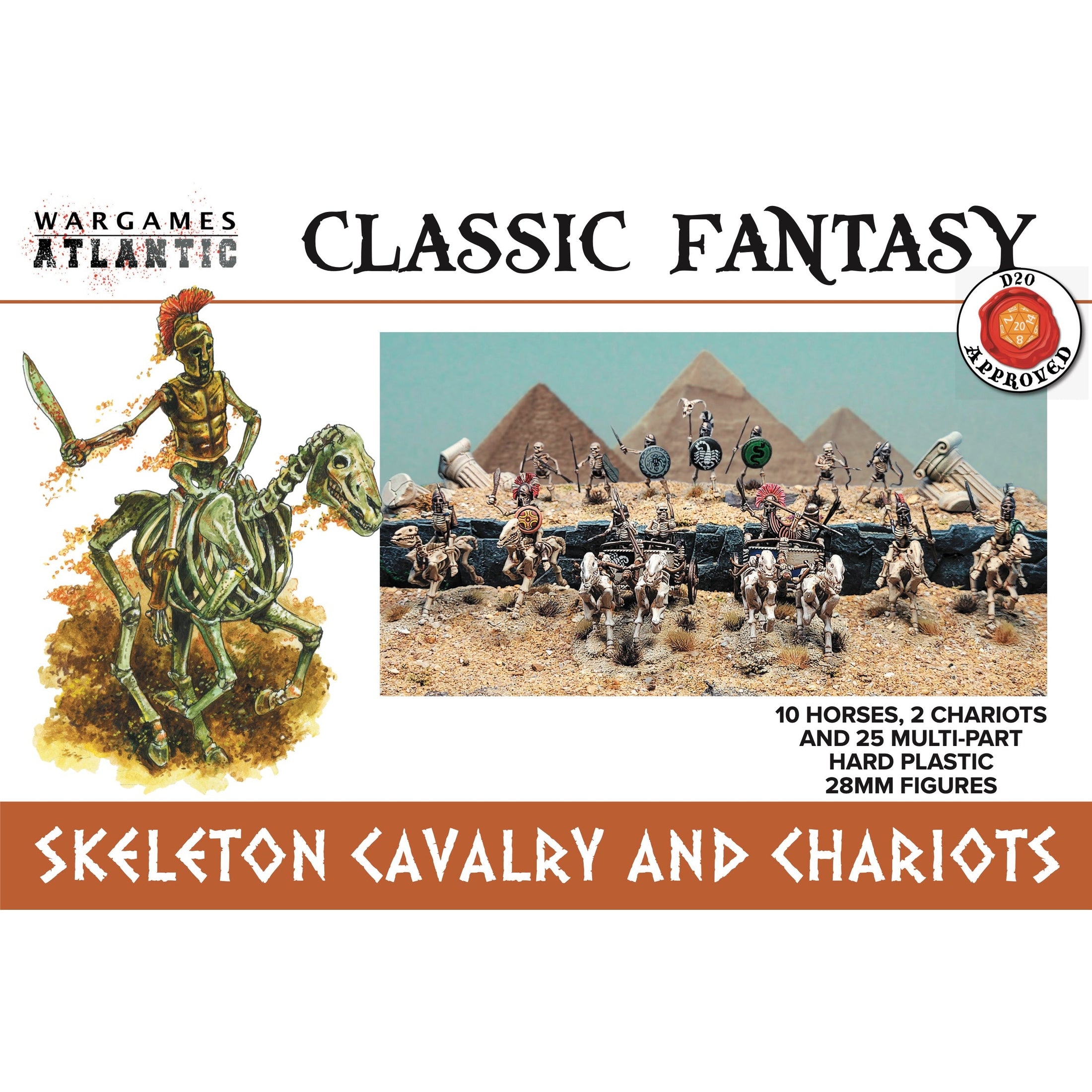 Classic Fantasy | Skeleton Cavalry and Chariots | Plastic Unit | Wargames Atlantic | Miniature Kingdoms