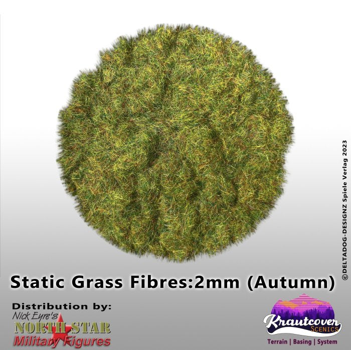 Kraut Cover Scenics | Scenic Static Grass Autumn Two mm | 140ml Basing Terrain | North Star Games | Miniature Kingdoms