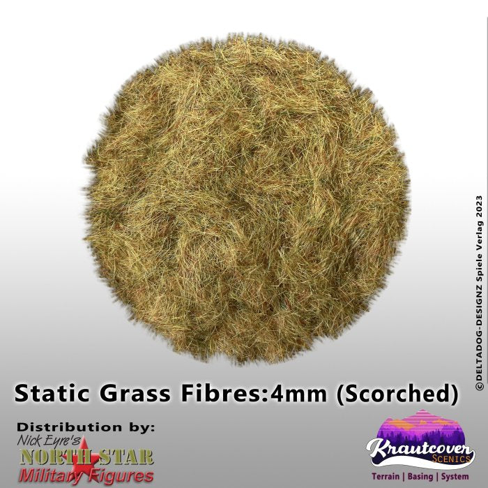 Kraut Cover Scenics | Scenic Static Grass Scorched Four mm | 140ml Basing Terrain | North Star Games | Miniature Kingdoms