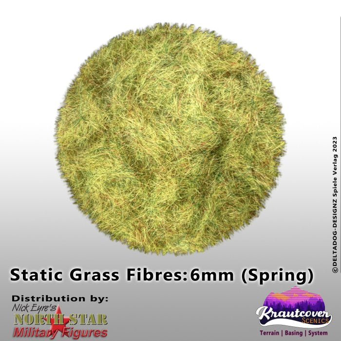 Kraut Cover Scenics | Scenic Static Grass Spring Six mm SP | 140ml Basing Terrain | North Star Games | Miniature Kingdoms