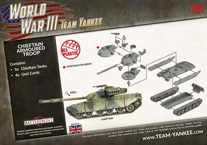 Team Yankee | British | Chieftain Armoured Troop | 15mm Plastic Unit