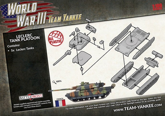 Team Yankee | French | Leclerc Tank Platoon| 15mm Plastic Unit