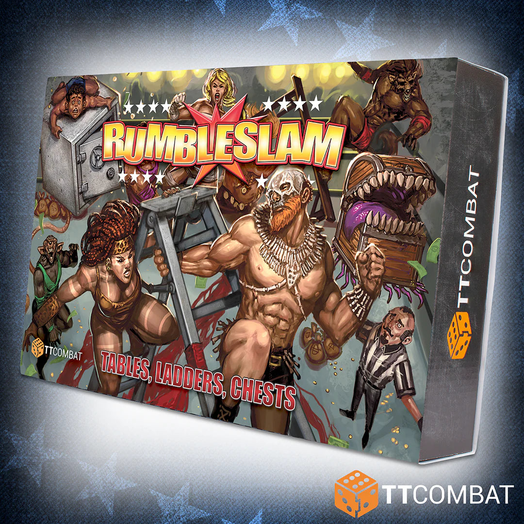 Rumbleslam | Team Tables, Ladders, Chests | 28mm Resin Unit | TTCombat | Miniature Kingdoms