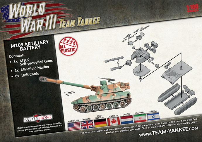 Team Yankee | American | M109 Artillery Battery | 15mm Plastic Unit