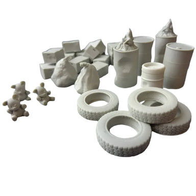 Tabletop Scenics | City Streets Back Alley Accessories Two | 28mm Resin Blister Pack