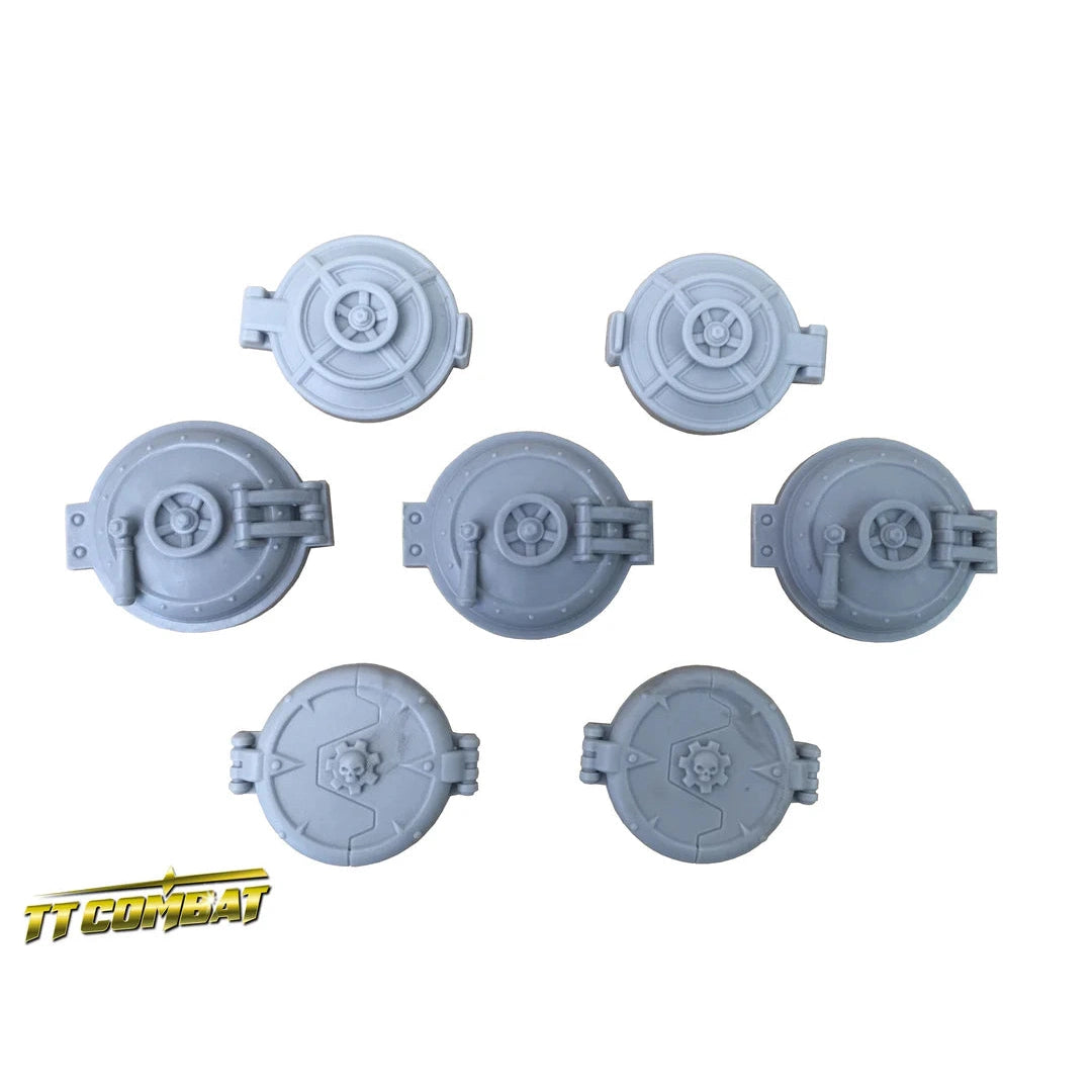 Tabletop Scenics | Industrial Hive Hatches | 28mm Resin Blister Pack