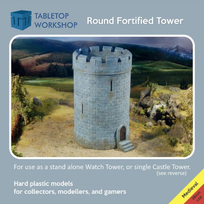 Tabletop Workshop | Round Fortified Tower | 28mm Plastic Terrain