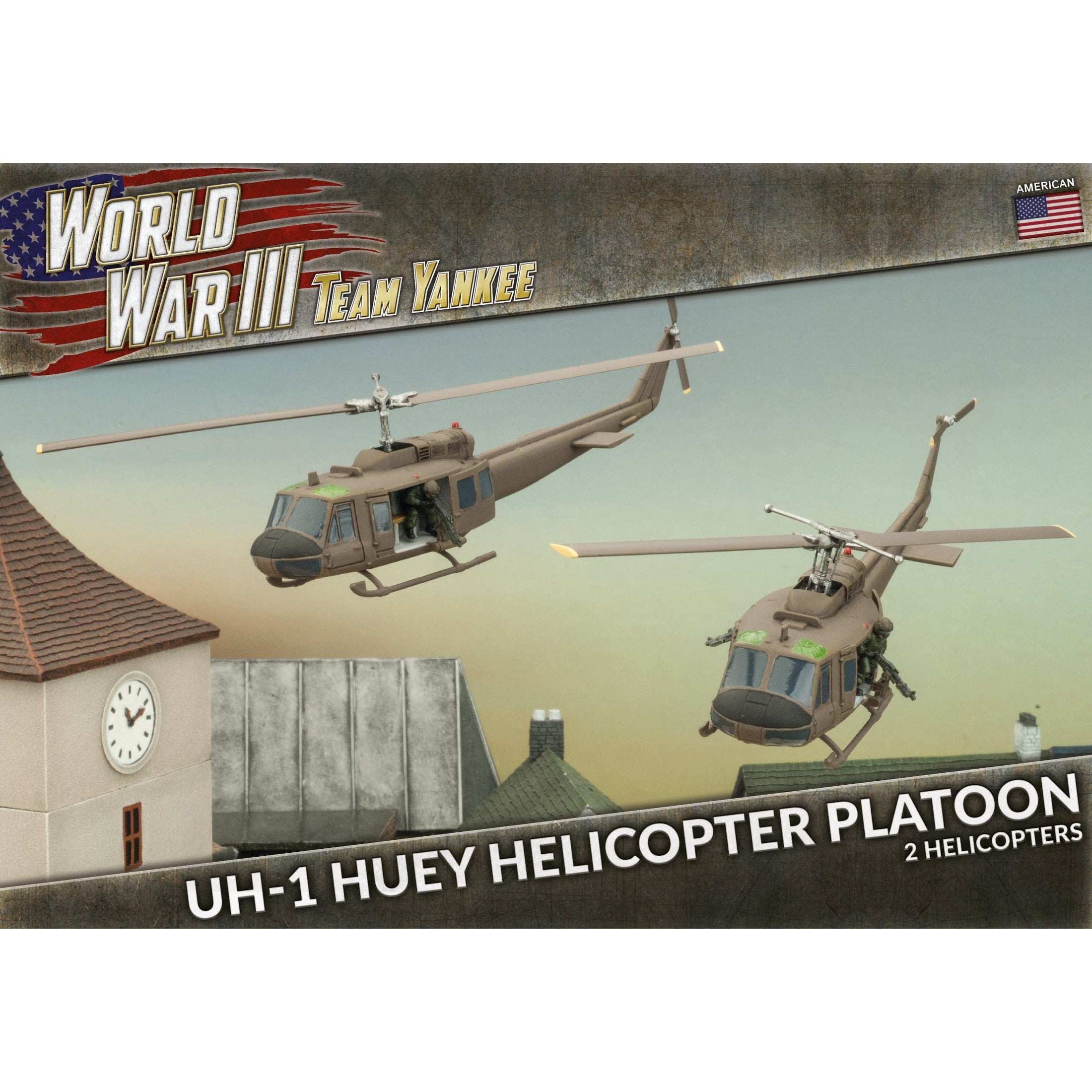Team Yankee | American | UH-1 Huey Helicopter Platoon | 15mm Plastic Unit