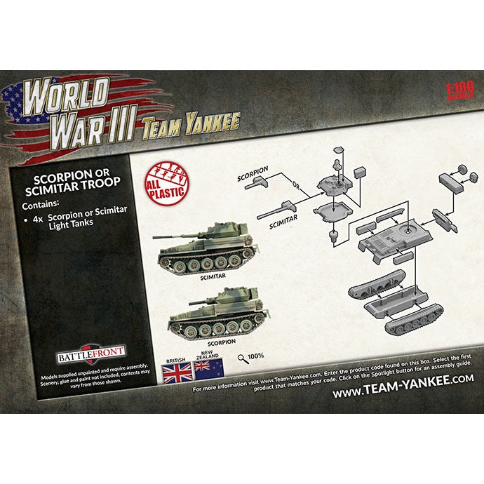 Team Yankee | British | Scorpion or Scimitar Troop | 15mm Plastic Unit