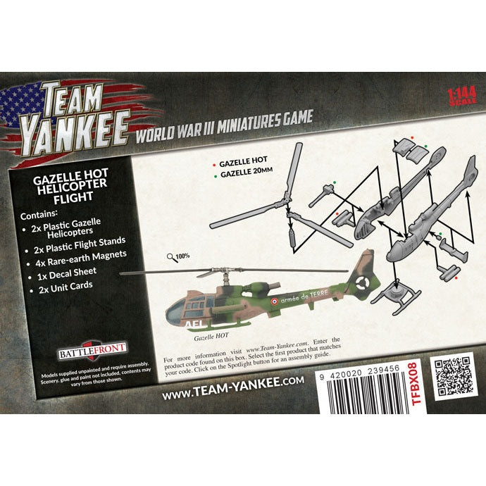 Team Yankee | French | Gazelle HOT Helicopter Flight | 15mm Plastic Unit