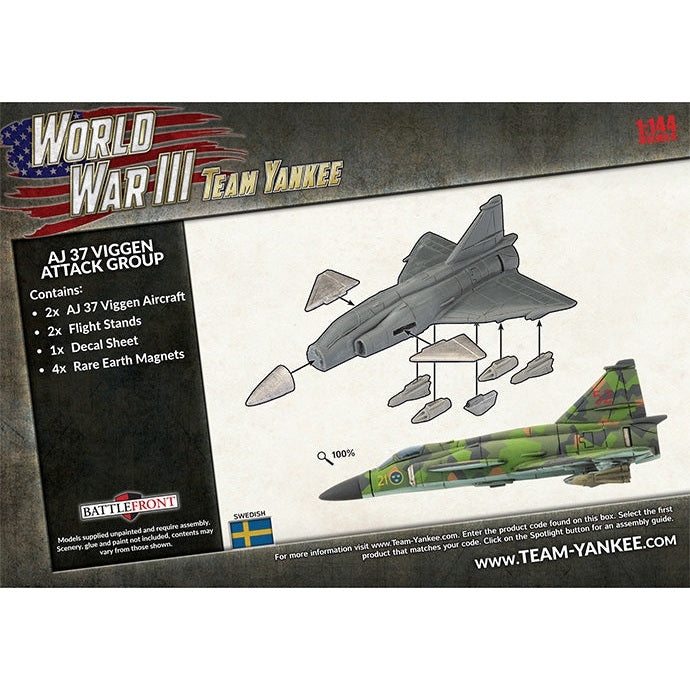 Team Yankee | Sweden | AJ37 Viggen Attack Group | 15mm Plastic Unit