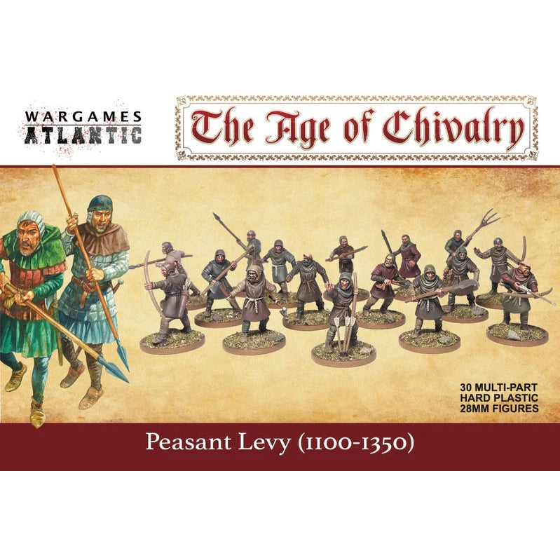 Wargames Atlantic | Age Of Chivalry | Peasant Levy 1100-1350 | 28mm Plastic Unit