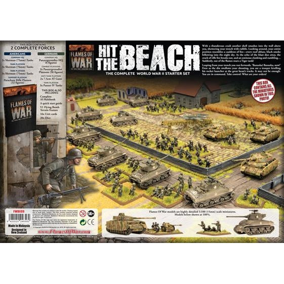 Flames of War | US vs Germans | Hit The Beach | 15mm Plastic Starter | Battlefront | Miniature Kingdoms