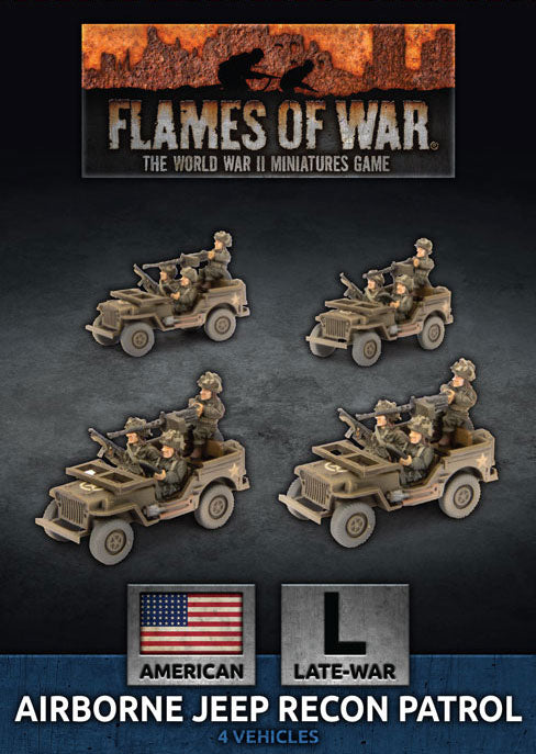 Flames of War | American Airborne Jeep Recon Patrol | 15mm Plastic Unit